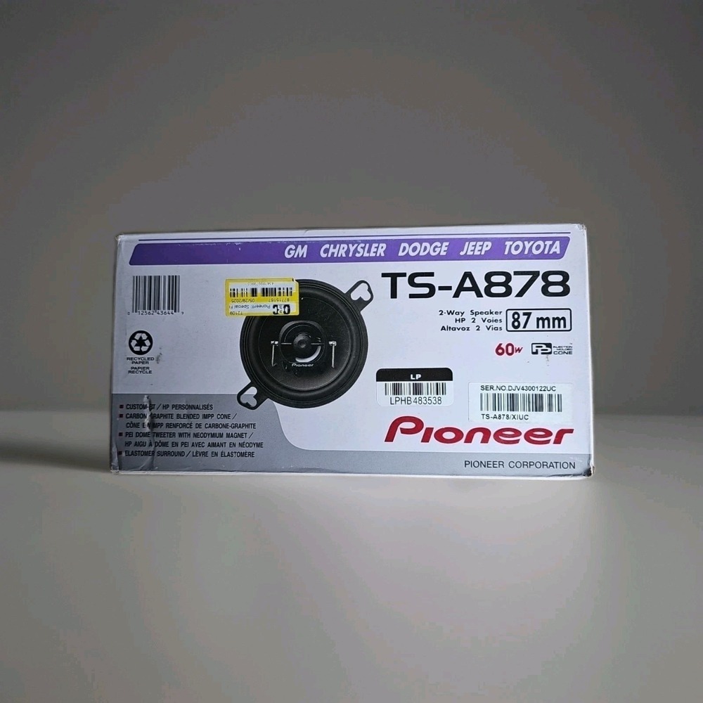Pioneer TS-A878 A-Series 3.5-Inch 2-Way Coaxial Speakers 60 Watts Max Power